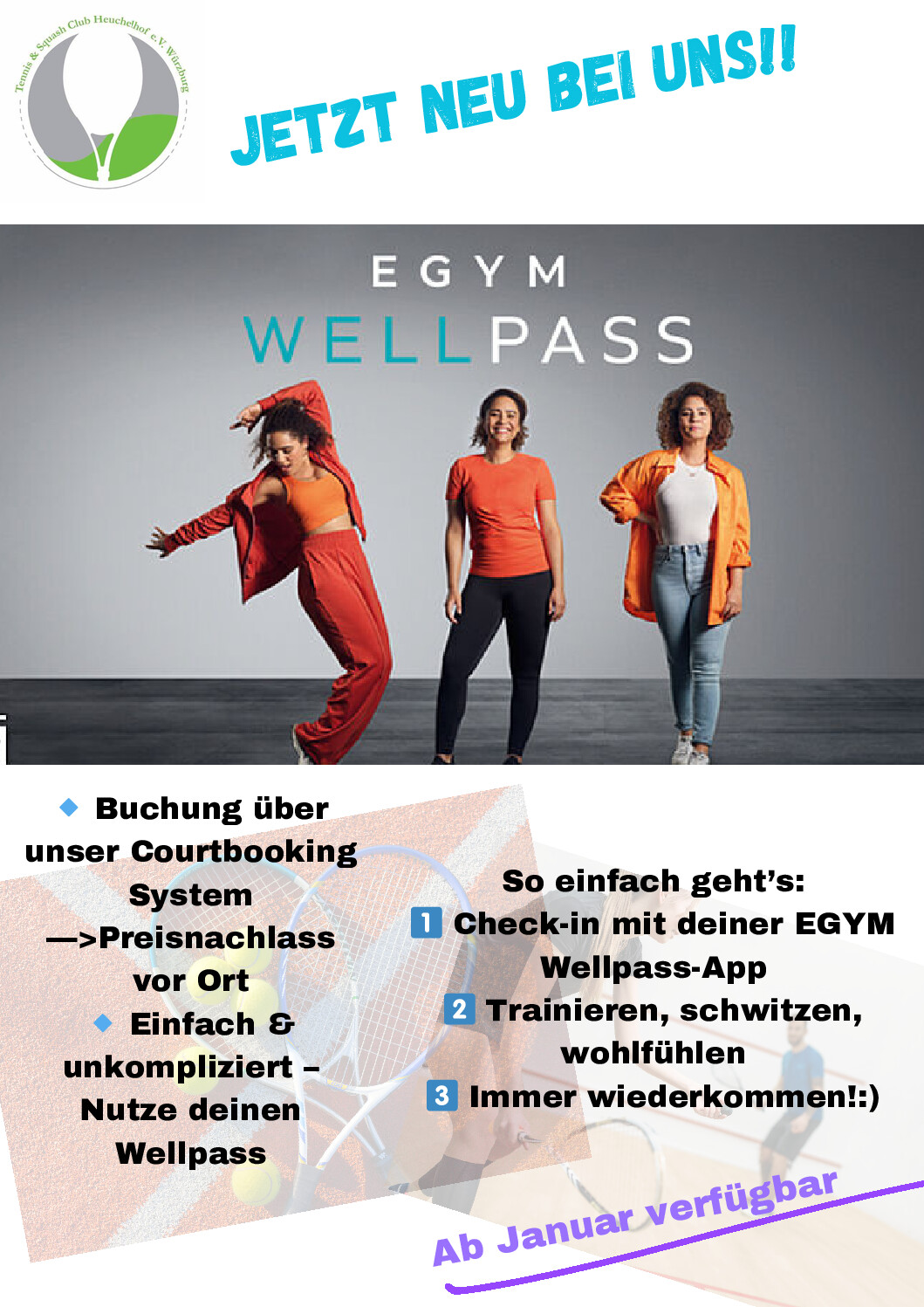 EGYM WELLPASS ab Januar bei uns verfügabar