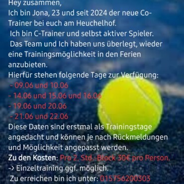 Tennis-Training Pfingsten