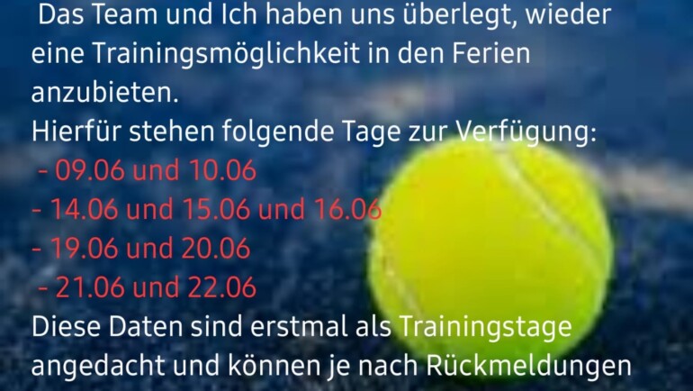 Tennis-Training Pfingsten